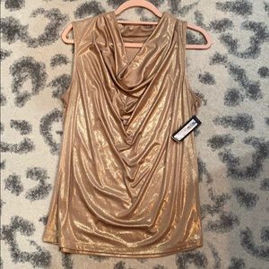 Gold sleeveless blouse